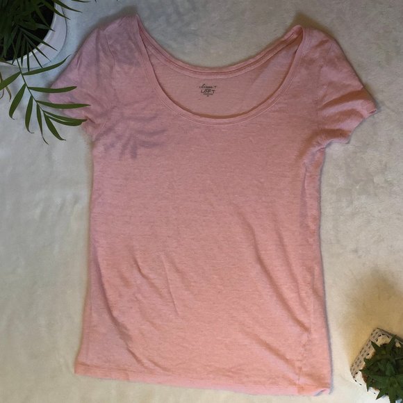LOFT Blush Pink Linen T-Shirt - Picture 3 of 4